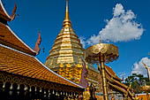 Chiang Mai - Wat Phra That Doi Suthep. The gilded chedi glittering in the sun. 